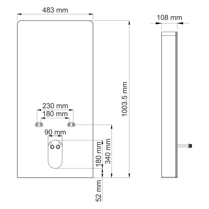 Пристенный модуль системы инсталляции для биде WasserKraft 86BDT.050.BL