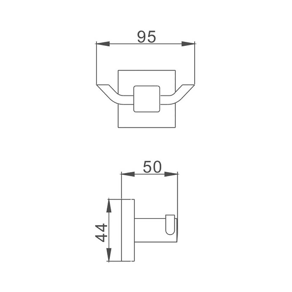 Крючок для ванной комнаты Haiba HB8905-2, черный
