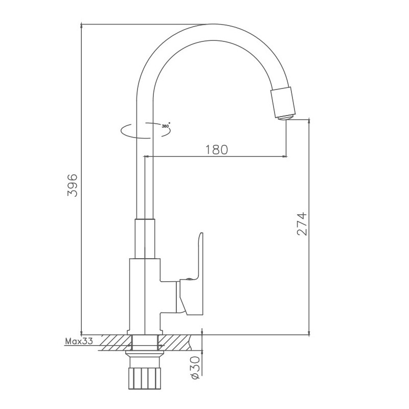 Смеситель для кухни Haiba HB70112-12, зеленый