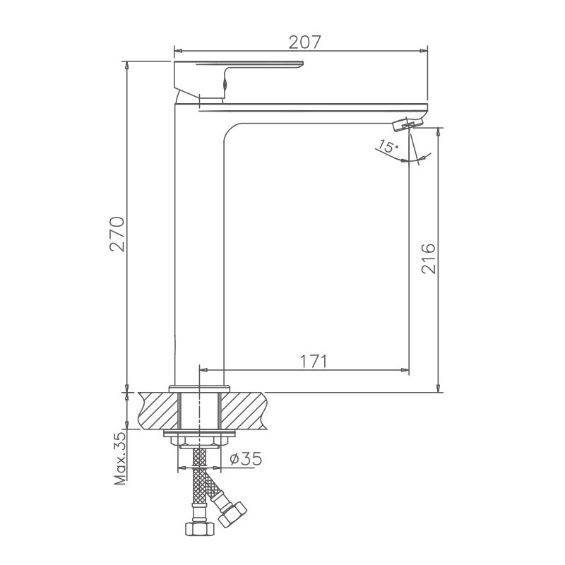 Смеситель для раковины Haiba HB11505, хром