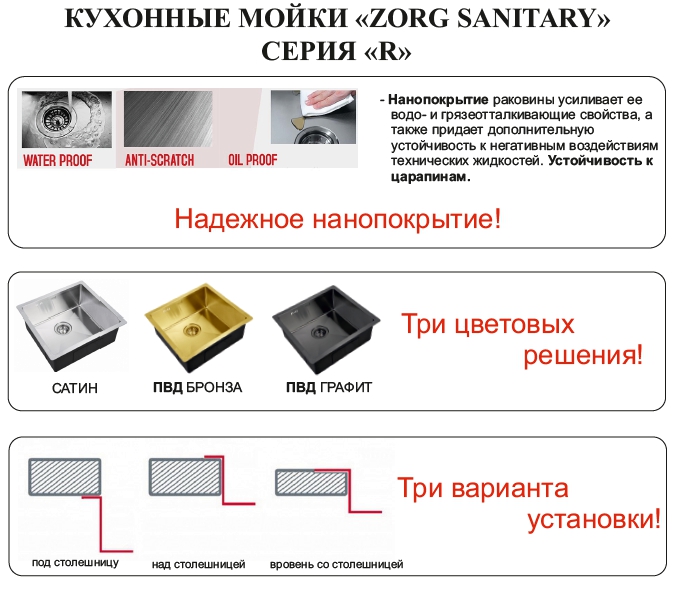 Мойка ZorG PVD 5344 GRAFIT