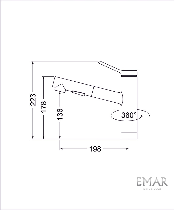 Смеситель кухонный EMAR ЕС - 3012 хром