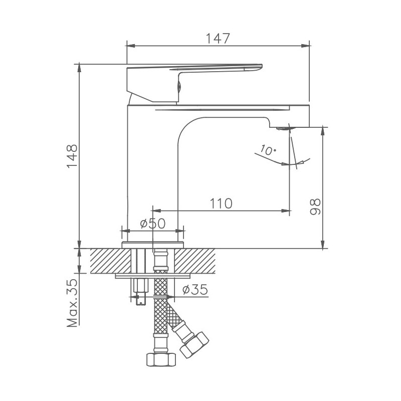 Смеситель для раковины Haiba HB10557-8, белый
