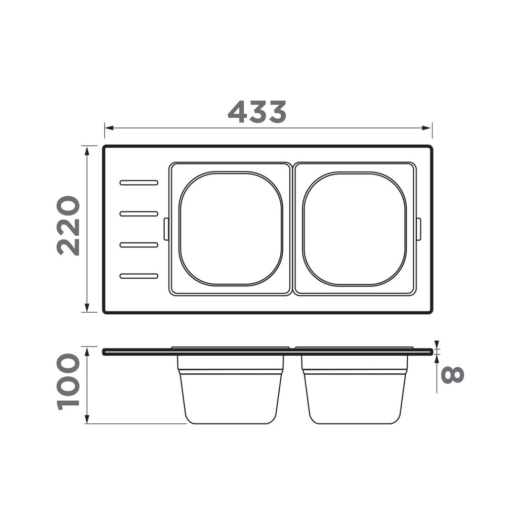 Контейнер Omoikiri DC-02-2-LG светлое золото