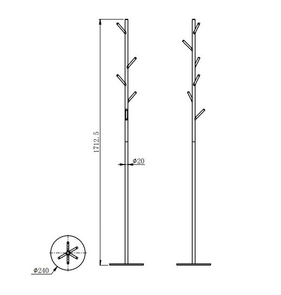 Вешалка для верхней одежды WONZON & WOGHAND, Темный графит (WW-V4306-GM)