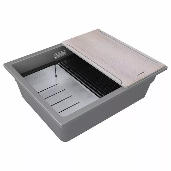 Мойка Paulmark LUMI-MULTI SINK 55 UNI, серый металлик, 550х450мм, LU-MULTI 55-GRM