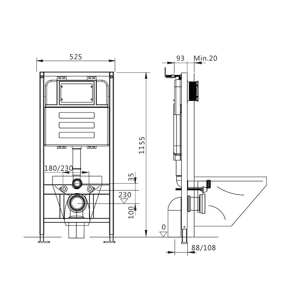 Комплект Maretti 3 в 1: унитаз UM10PBM76-844, инсталляция AC11P4534, кнопка AC12KA-740