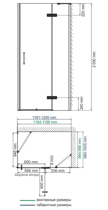 Душевой уголок WasserKraft 10H10RBLACK