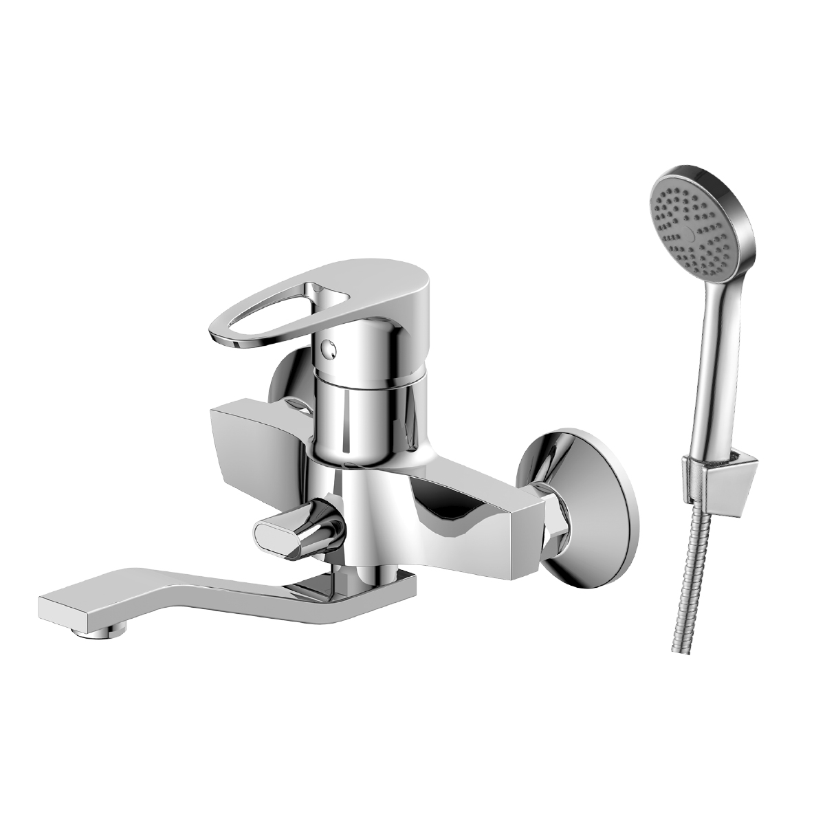 Смеситель DECOROOM DR70044 одноручный  для ванны универсальный с поворотным изливом 200 мм