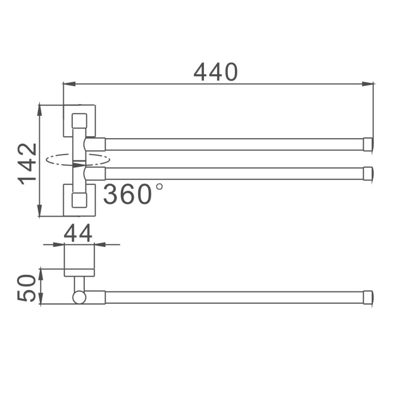 Полотенцедержатель Haiba HB8612, хром