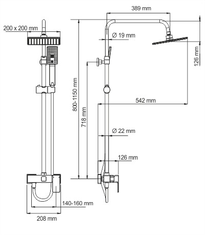 Душевая система WasserKraft A17702