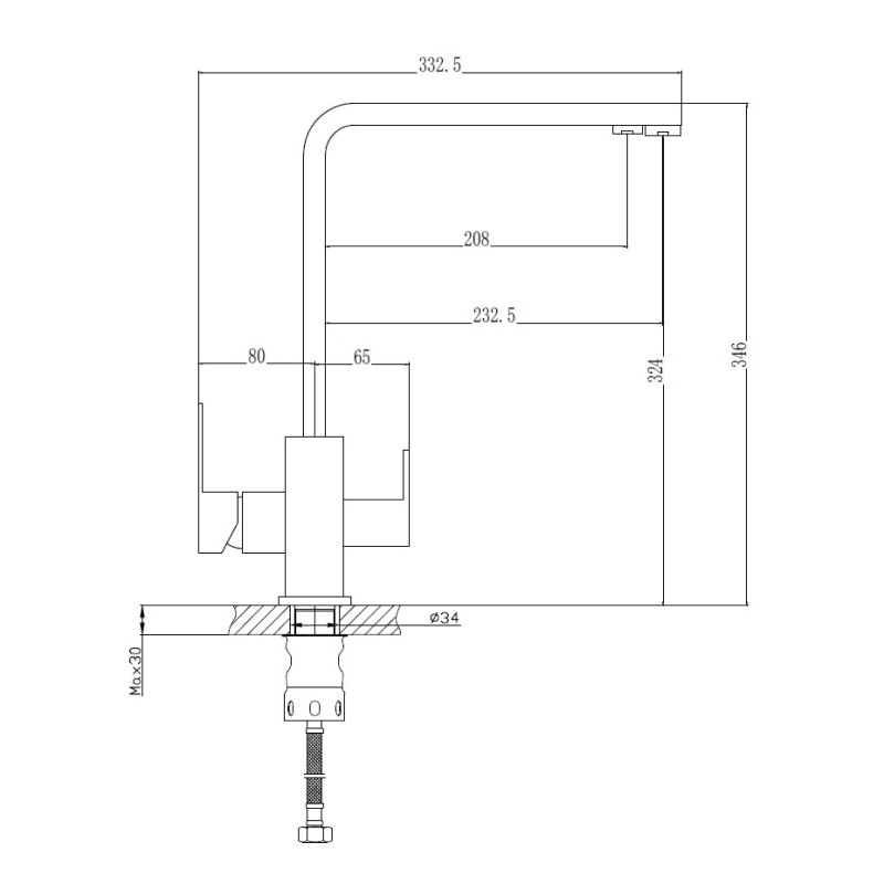 Смеситель для кухни Haiba HB76803-2, сталь