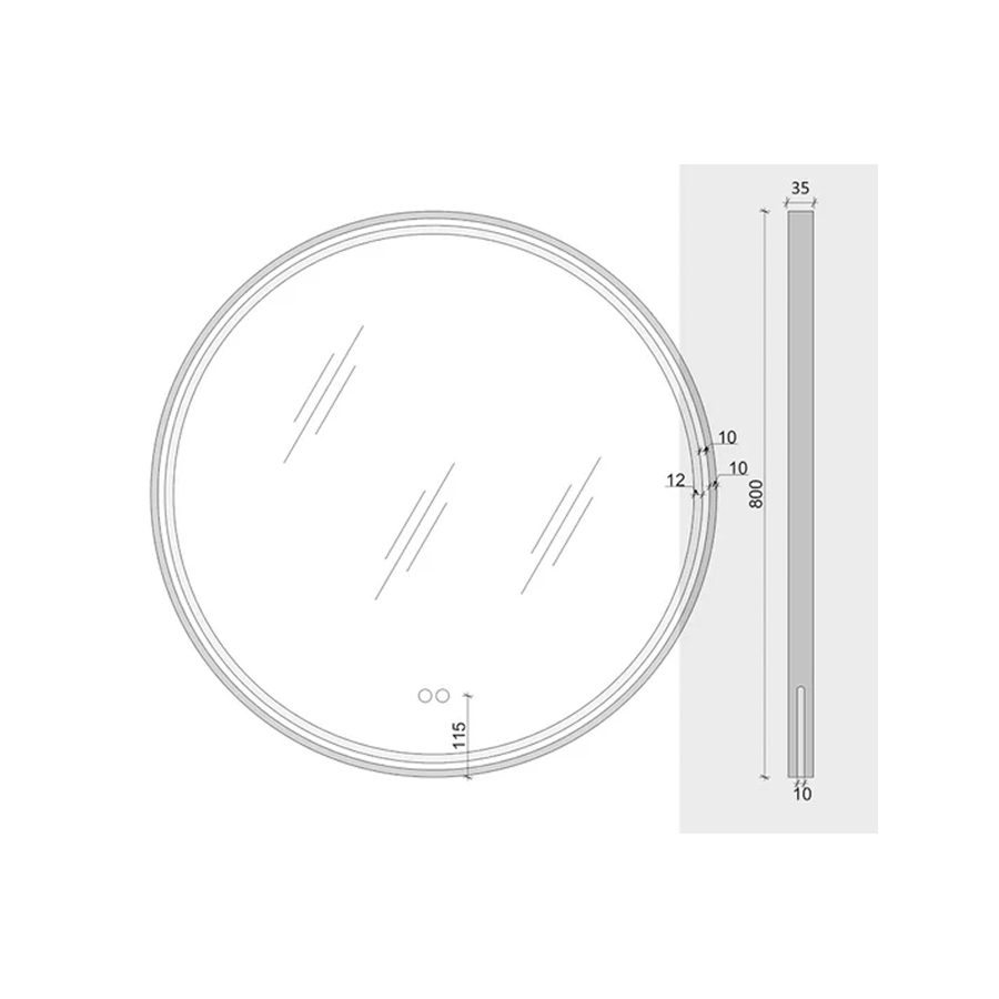 Зеркало Maretti Elena EA1480R21EL 80x80 см