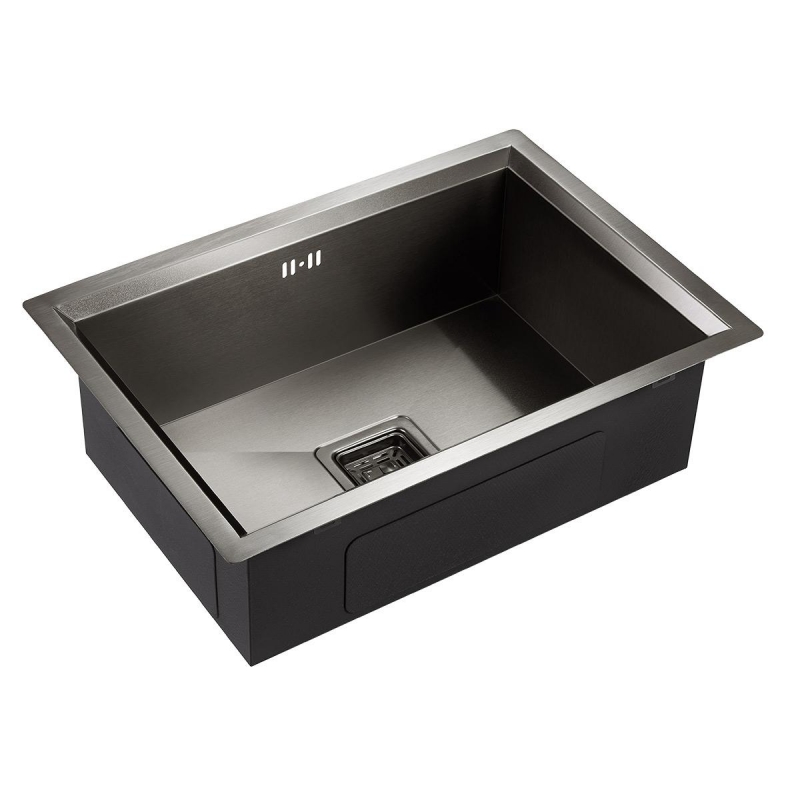 Мойка кухонная Emar EMB-129A PVD Nano Dark, графит, вороненая сталь
