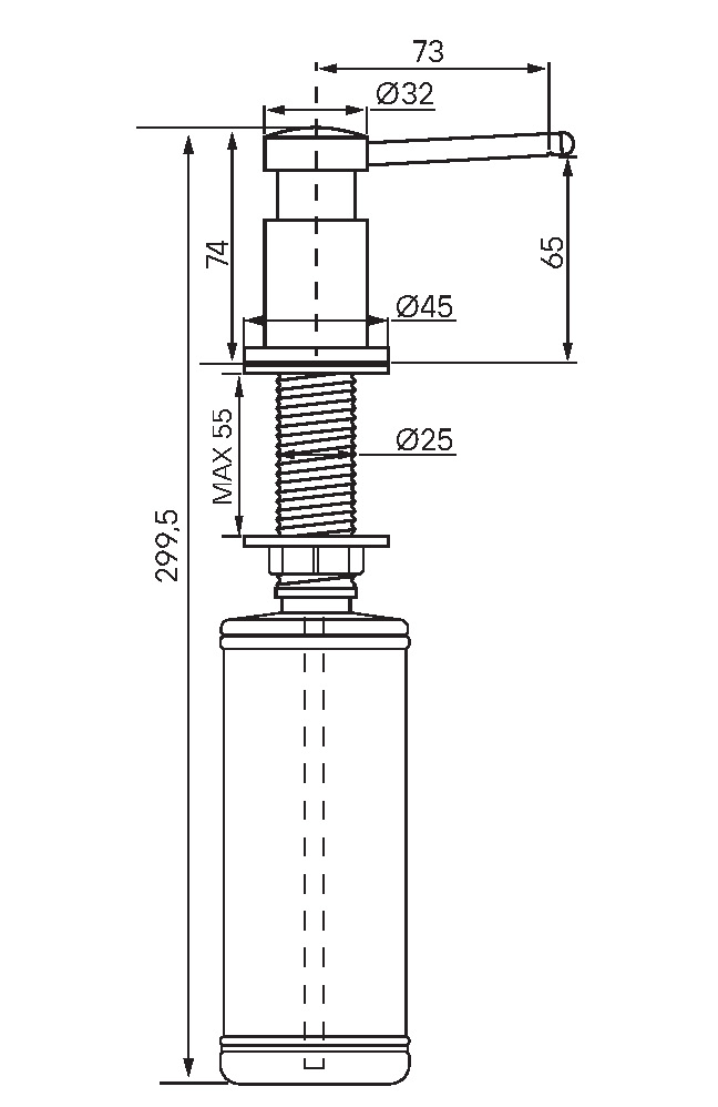 Дозатор для жидкого мыла BREVIT, D005-401, антрацит, Paulmark