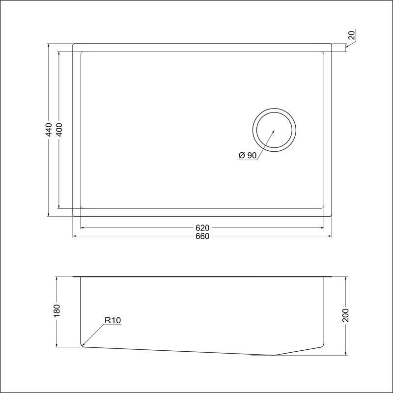 Мойка кухонная Emar EMB-660(UN) PVD Matt Gold, золото