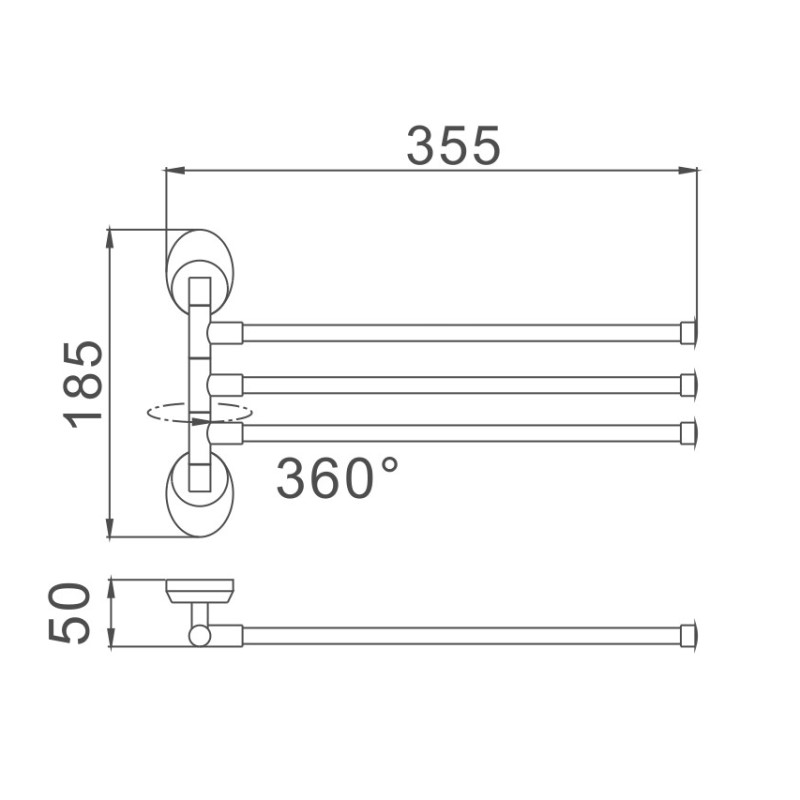 Полотенцедержатель Haiba HB1613, хром