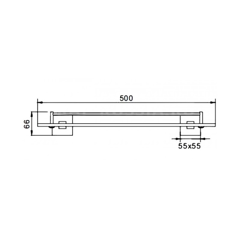 Полка стеклянная Haiba HB8907, черная