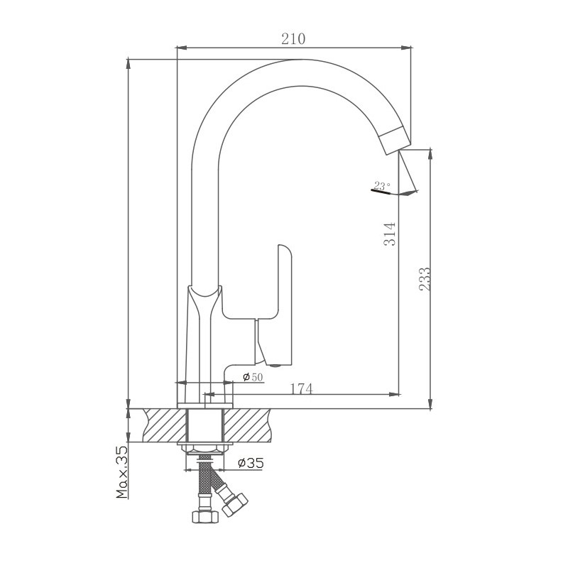 Смеситель для кухни Haiba HB70805-8, белый