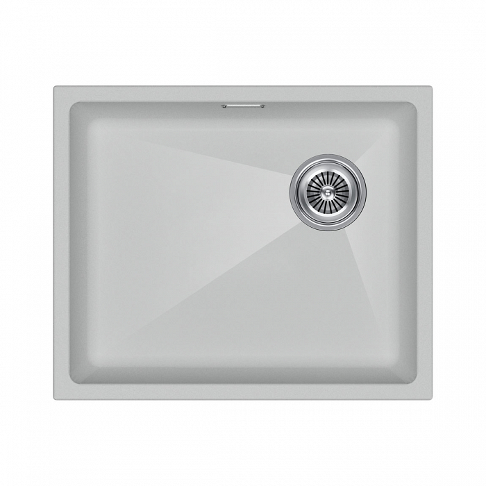 Мойка кухонная Paulmark LUMI 55UNI-SKEW, IT-GRANIT, LU55SK-WH, белый, 555х440