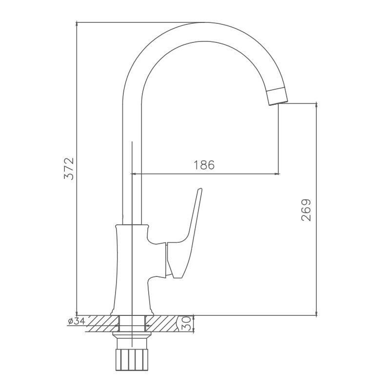 Смеситель для кухни Haiba HB70165, хром