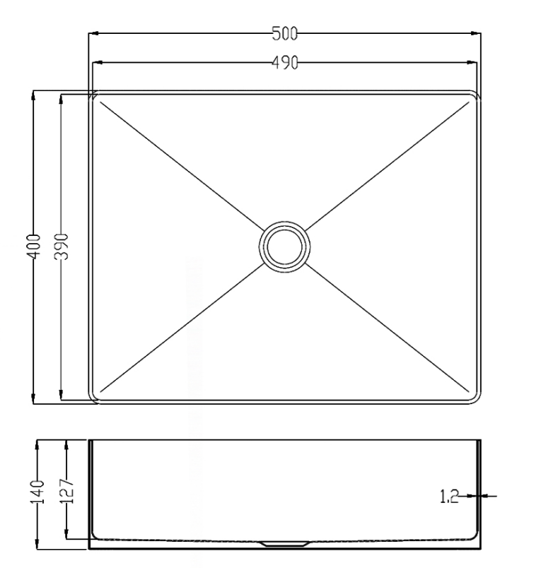Раковина ALTROBAGNO Аккордо (Accordo) 001010 MtGr из нержавеющей стали