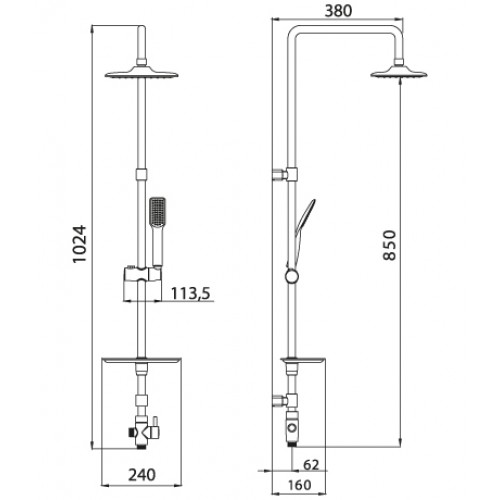 Душевой гарнитур Lemark LM8804C без смесителя