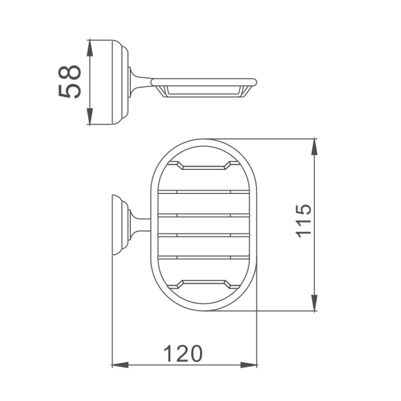 Мыльница Haiba HB1502-1, хром
