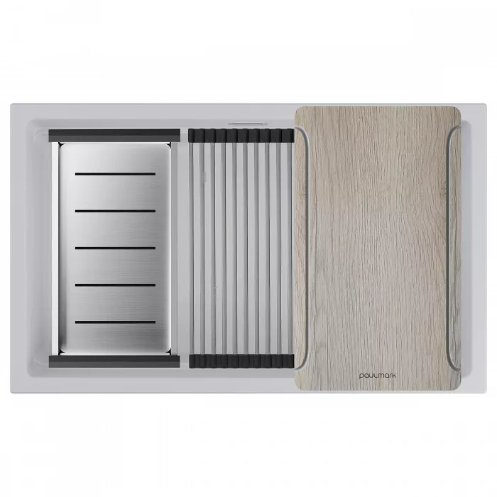 Мойка Paulmark LUMI-MULTI SINK 74 UNI, белый, 740х450мм, LU-MULTI 74-WH