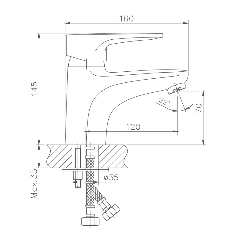 Смеситель для раковины Haiba HB1068, хром