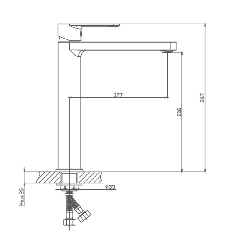 Смеситель для раковины Haiba HB11617, хром