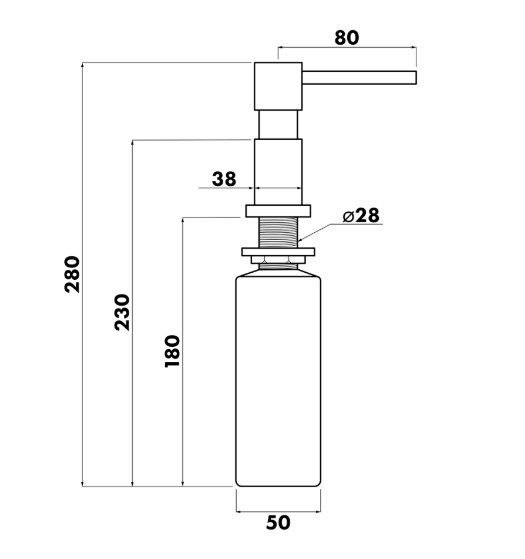 Дозатор для жидкого мыла, квадратный, SSA-013-GL (Gun Light, PVD, satin) - Светлая оружейная сталь
