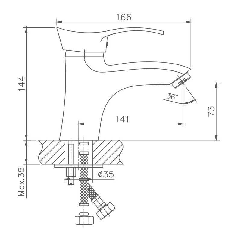 Смеситель для раковины Haiba HB1001, хром