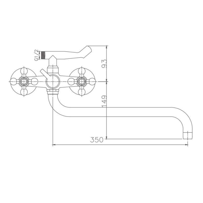 Смеситель для ванны Haiba HB2619-2, хром