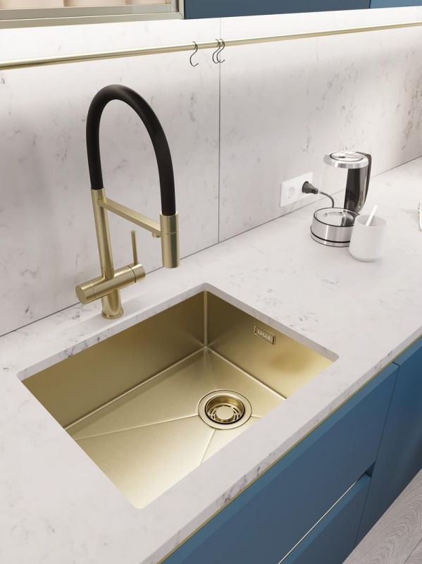 Мойка кухонная Emar EMB-540(UN) PVD Matt Gold, золото