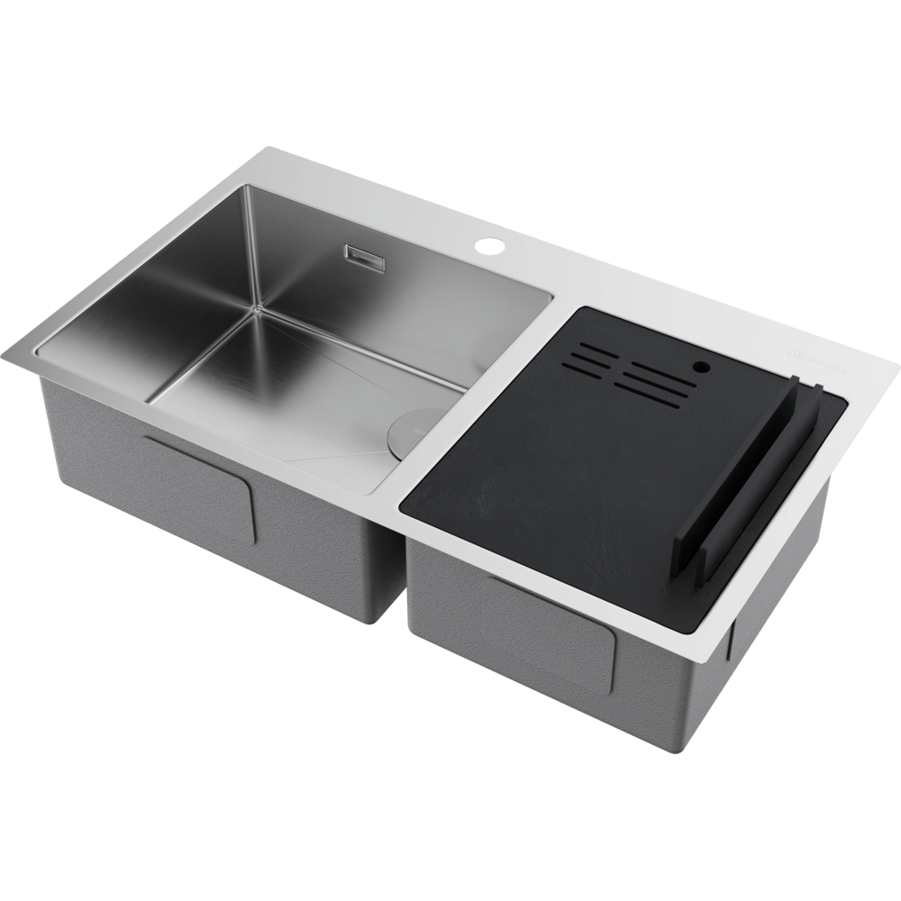 Кухонная мойка Omoikiri Akisame 86-2-IN Side нержавеющая сталь, арт. 4997021