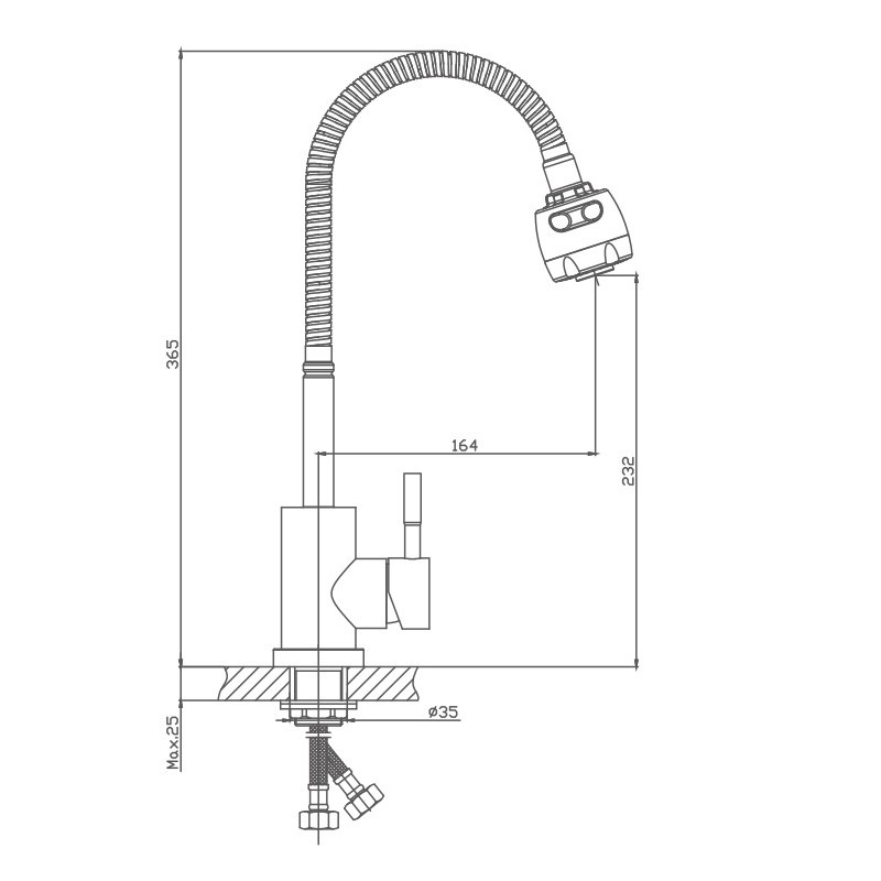Смеситель для кухни Haiba HB73304, сталь