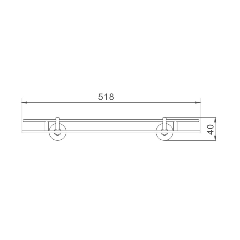 Полка стеклянная Haiba HB1707-1, хром