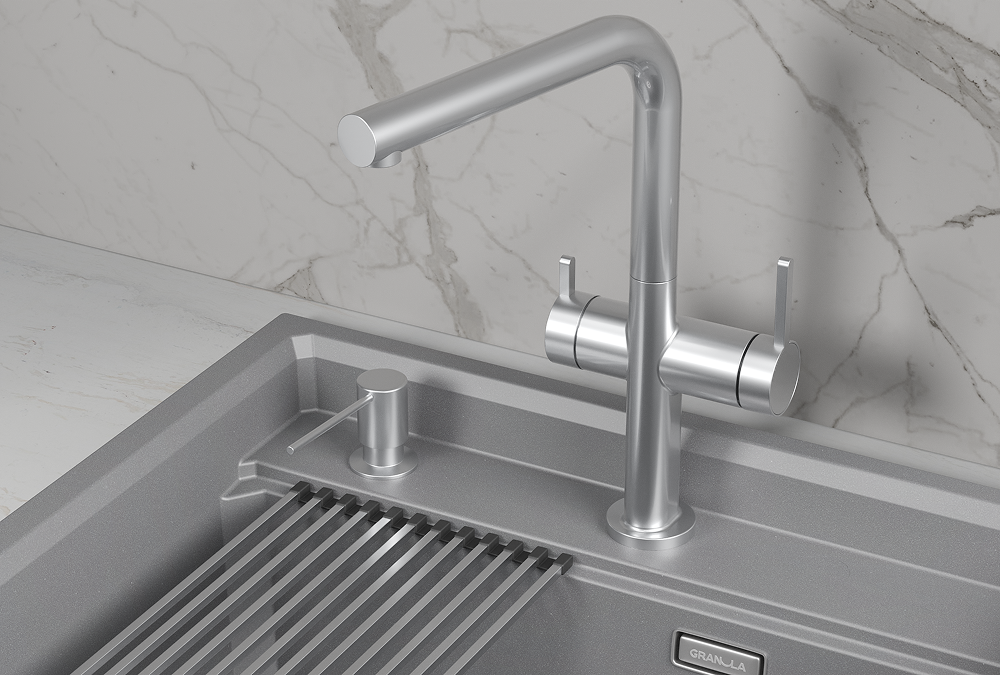 Смеситель для кухни Granula Kitchen Space 8276 нержавеющая сталь, подключение к фильтру