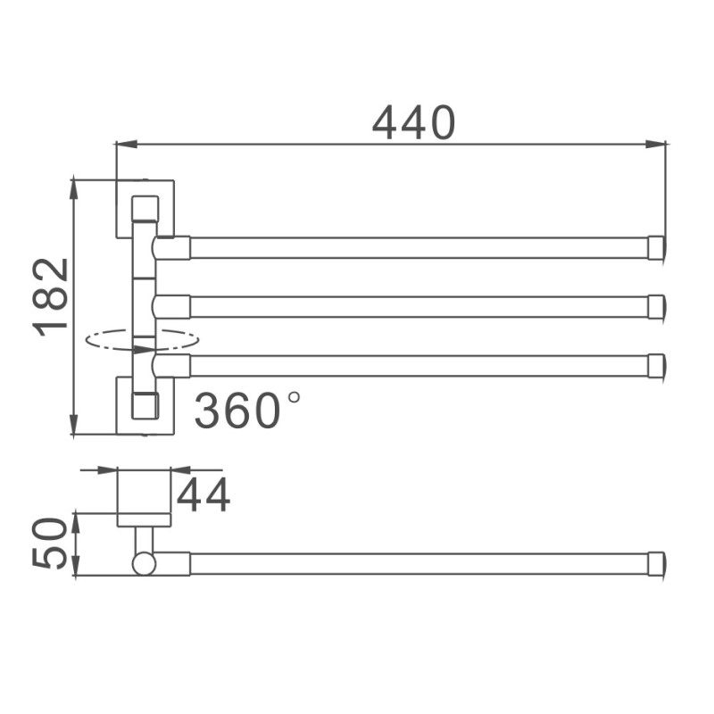 Полотенцедержатель Haiba HB8613, хром