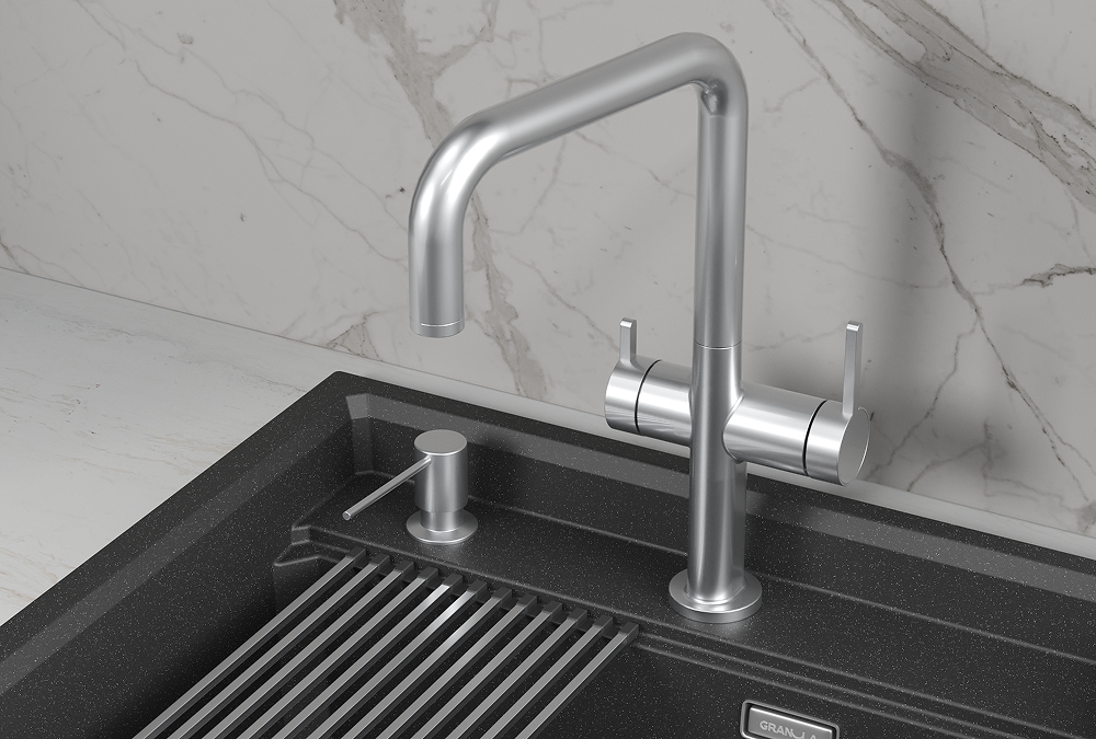 Смеситель для кухни Granula Kitchen Space 8275 нержавеющая сталь, подключение к фильтру