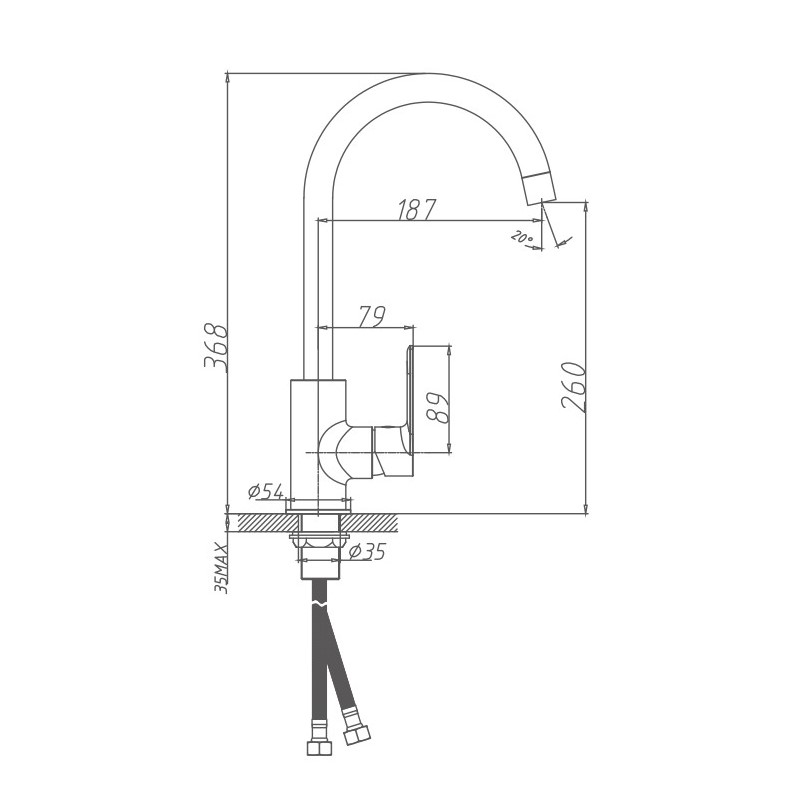 для кухни Haiba HB70505-3, графит