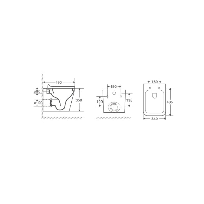 Унитаз подвесной безободковый D&K Berlin DT1436516, белый