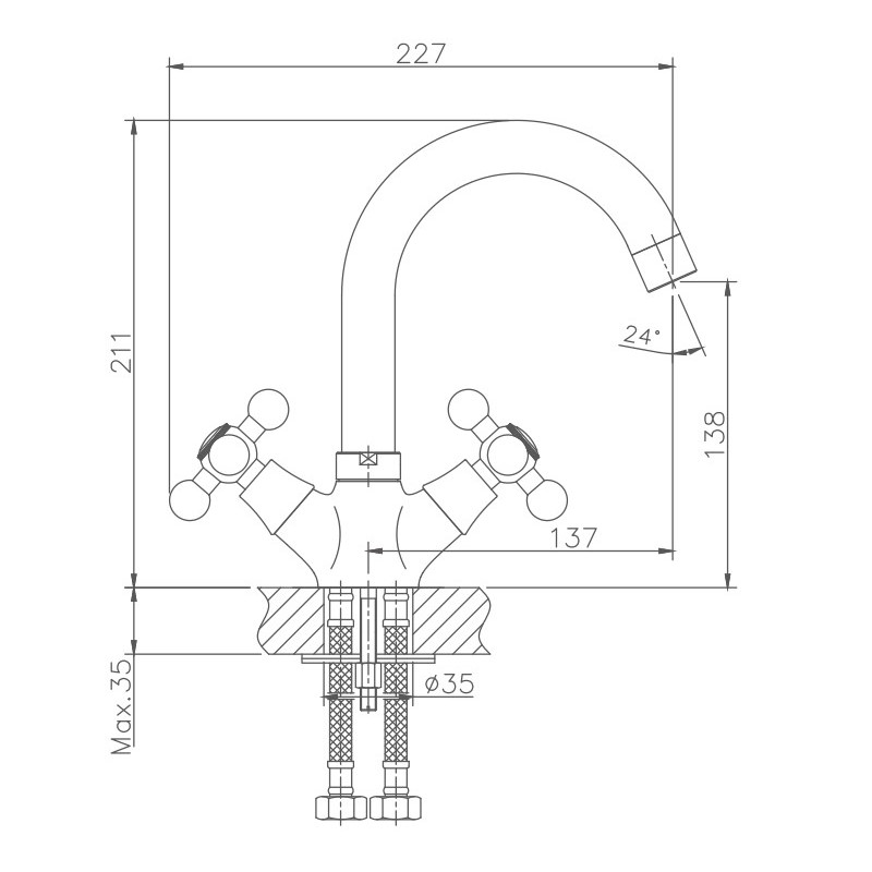 Смеситель для раковины Haiba HB1219, хром
