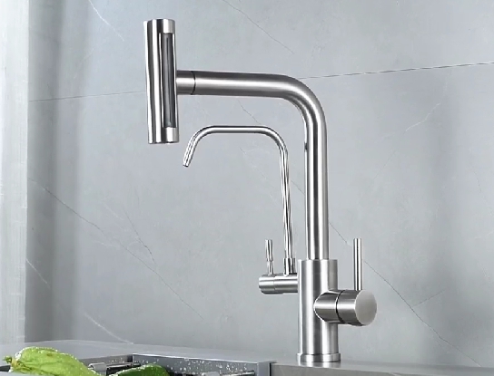 Смеситель Zorg серия Steel Hammer SH 091 PVD GRAFIT, вытяжная лейка 4 режима, под фильтр
