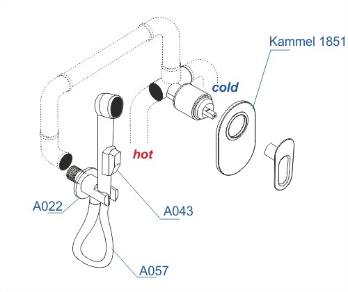 Встраиваемый комплект для биде Wasserkraft A111857