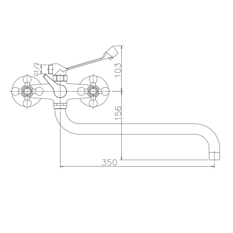 Смеситель для ванны Haiba HB2619-4, бронза
