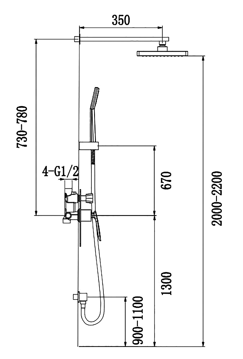 Встраиваемая душевая система TIMO Helmi SX-4069/00-16SM, хром/белый