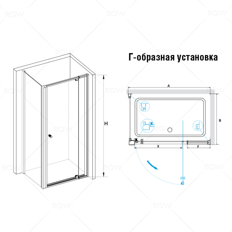 Душевой уголок RGW PA-32 (PA-02 + Z-050-1)