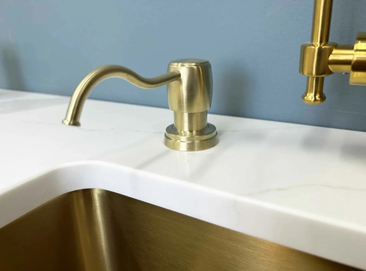 Дозатор для жидкого мыла Ретро, SSA-040-LG (Light Gold, PVD, satin) - Светлое золото сатин